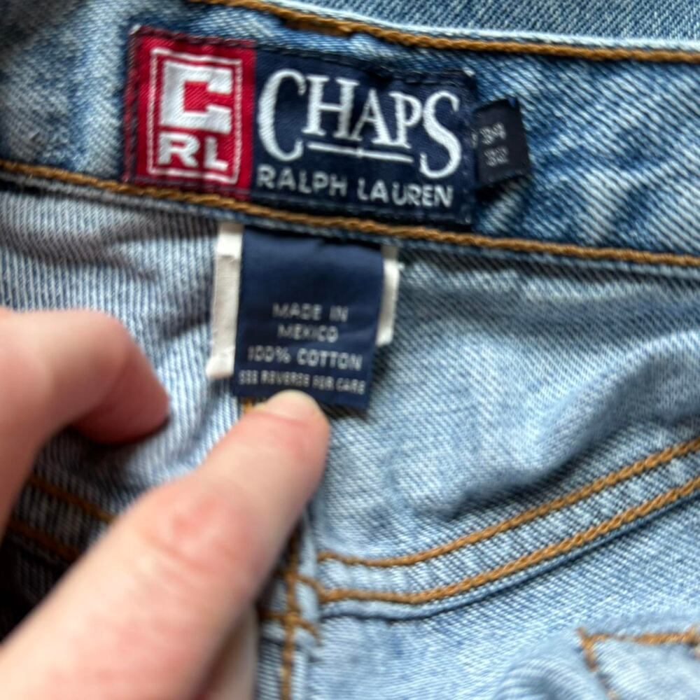Chaps Ralph Lauren Vintage Jeans Blue Tapered Leg 90s Denim 34x32 - Picture 6 of 7